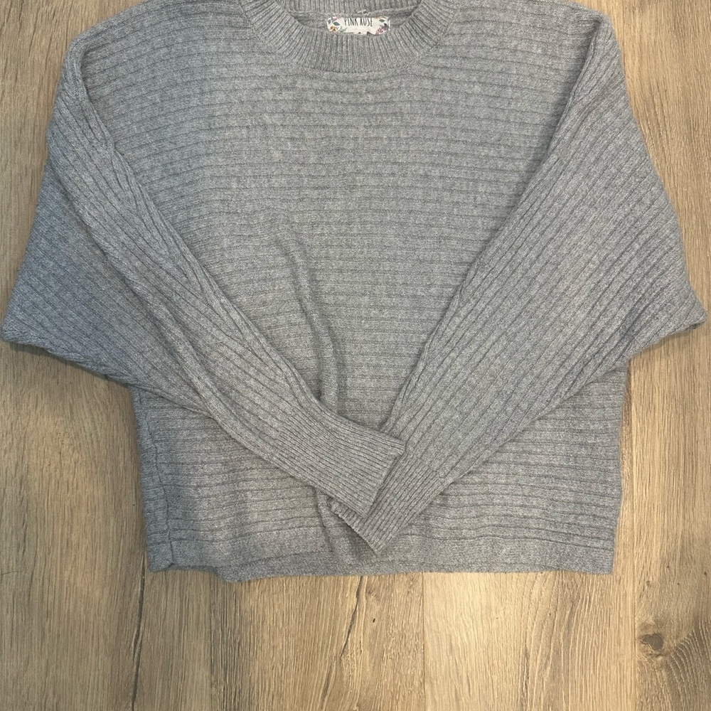 Pink Rose Women’s  Gray Sweater